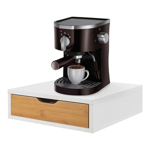 Caja de cajones Vieremä 9x30x31cm Blanco/Aspecto bambú [en.casa]