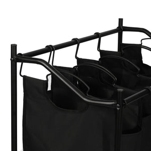 Recolector de ropa Vamdrup con 4 bolsas para ropa 18 L estructura metálica negro [en.casa]