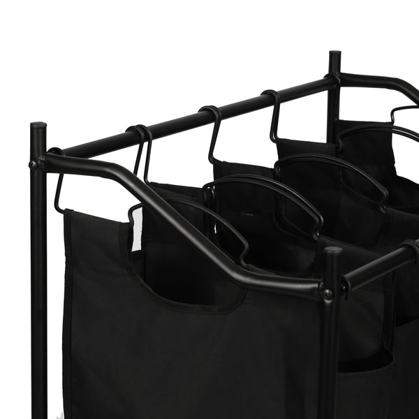 Recolector de ropa Vamdrup con 4 bolsas para ropa 18 L estructura metálica negro [en.casa]