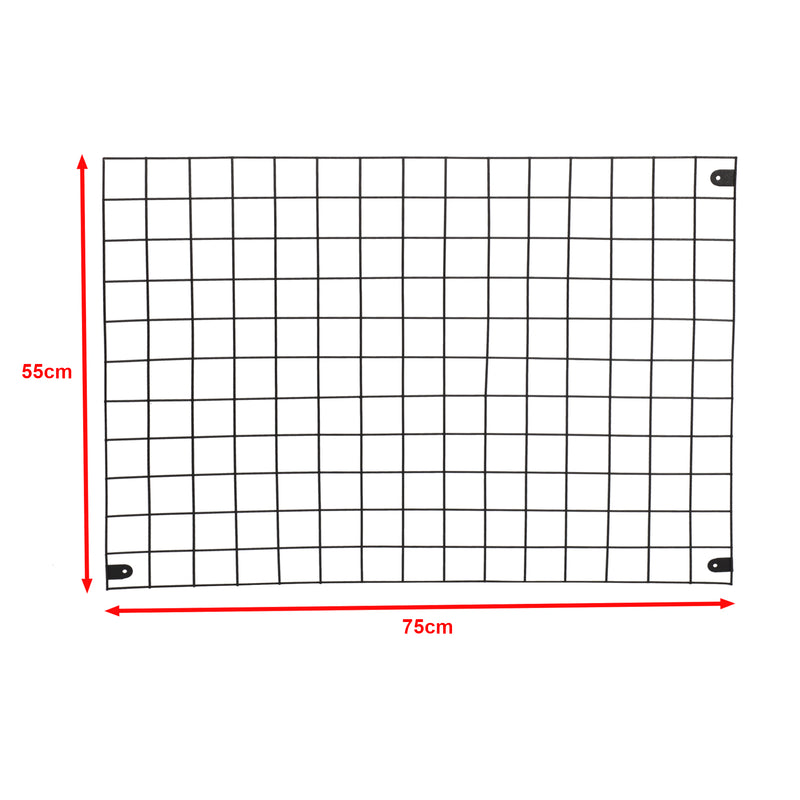 Esquema acotado Rejilla de pared Sæby Metal 75 x 55 cm Negro [en.casa]