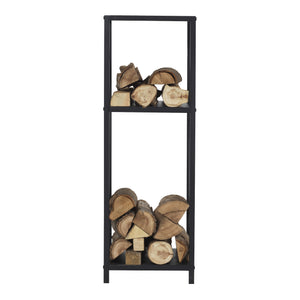 Estante para leña Tinglev acero 34x34x105,5 cm negro [en.casa]