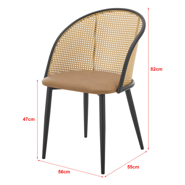 Silla de comedor Gagnef juego de 2 marrón / negro [en.casa]