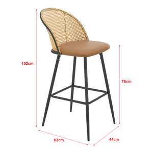 Taburetes de bar Gausdal juego de 2 marrón / negro [en.casa]