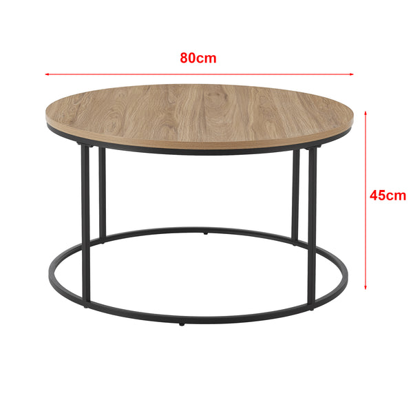 Mesa de centro Kuhmoinen 45xØ80 cm Negro [en.casa]
