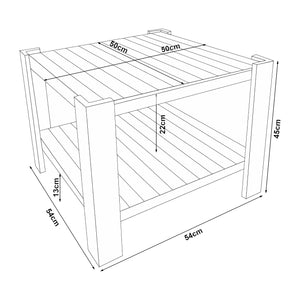 Mesa de centro Malax madera de pino [en.casa]