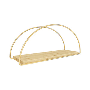 Estantería de pared Mynämäki 39x16x17 cm color dorado [en.casa]