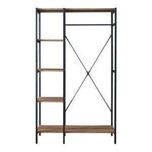 Perchero Hvidovre 170x100x35 cm Negro/Color madera [en.casa]