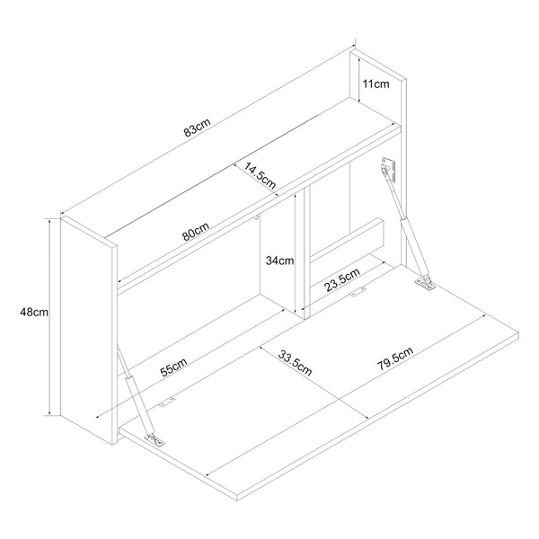 Escritorio abatible Rautalampi [en.casa]
