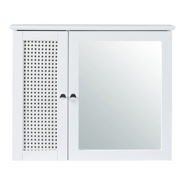 Armario con espejo Karlsøy 50x60x15cm Blanco [en.casa]