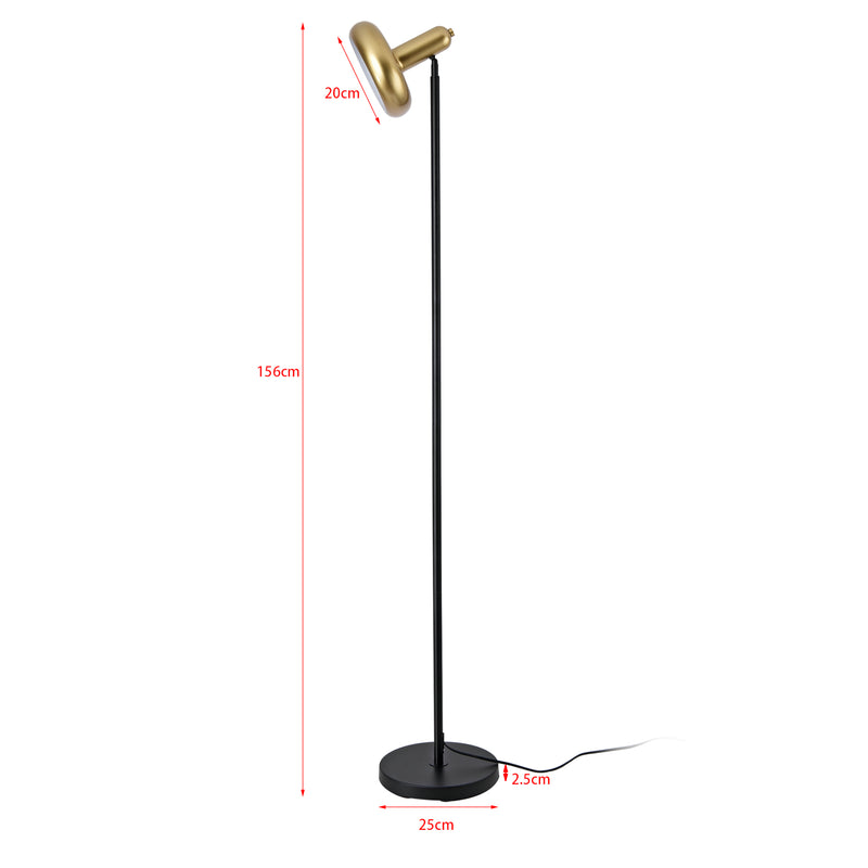 Esquema acotado Lámpara de pie Namsos Metal Negro/Dorado [lux.pro]