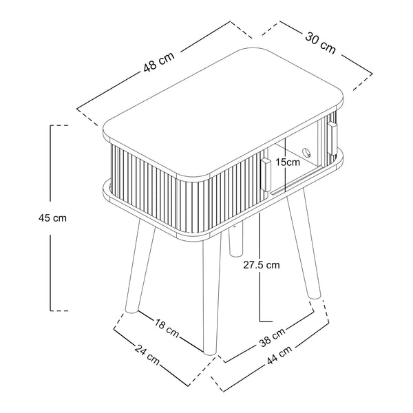 Mesita de noche Nordkapp con 2 puertas [en.casa]