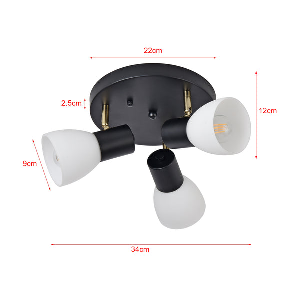 Lámpara de techo Abbey Negro / Blanco [lux.pro]