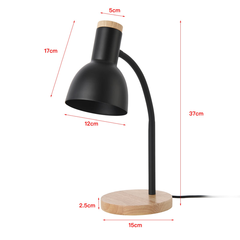 Esquema acotado Lámpara de mesa Woodley Negra [lux.pro]
