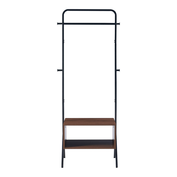 Perchero Averøy 180x74x42cm Negro/Nogal [en.casa]