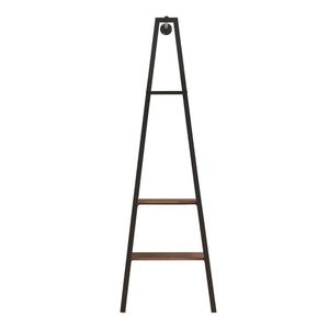 Perchero de pared Bjørnafjorden acero negro / aspecto nogal [en.casa]