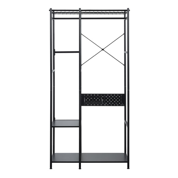 Perchero Brønnøy 182x90x46cm Negro [en.casa]