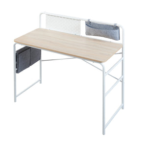 Escritorio Dyrøy 98x98x46cm Blanco/Roble [en.casa]