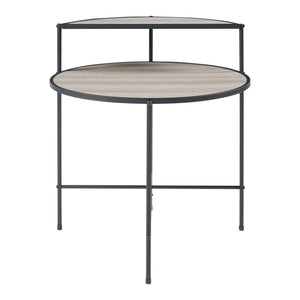 Mesa auxiliar Fyresdal Negro/Aspecto roble [en.casa]