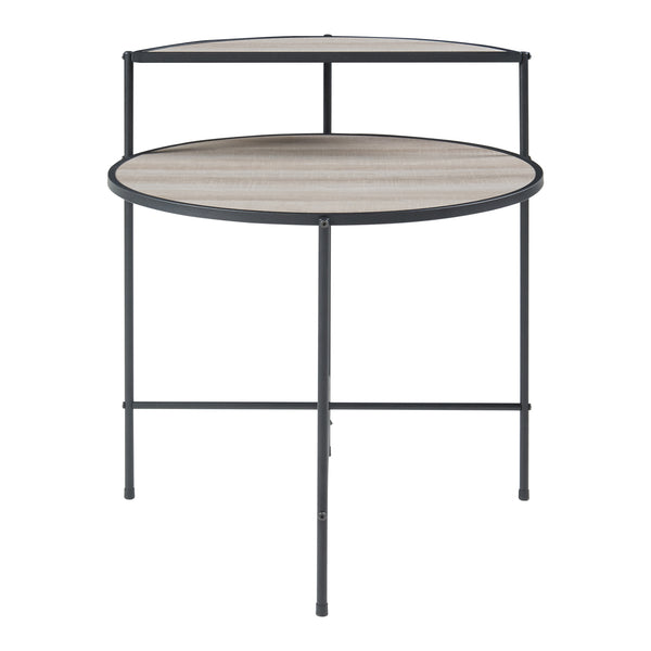 Mesa auxiliar Fyresdal Negro/Aspecto roble [en.casa]