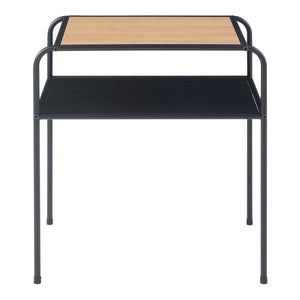 Mesa auxiliar Krødsherad 55x51x36cm Negro/Roble [en.casa]