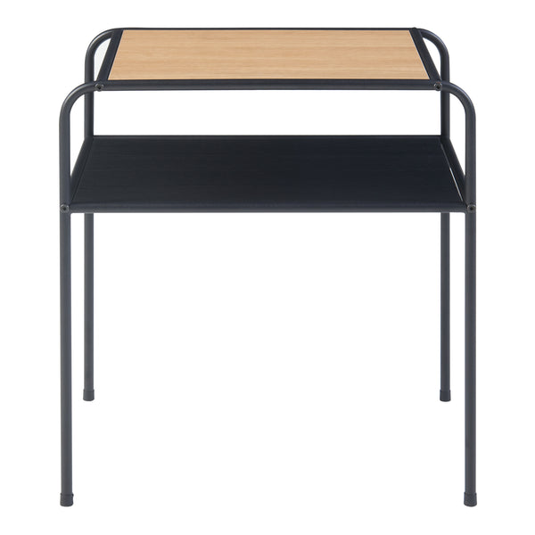 Mesa auxiliar Krødsherad 55x51x36cm Negro/Roble [en.casa]