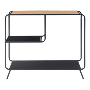 Mesa consola Krødsherad 83x102x36cm Negro/Roble [en.casa]