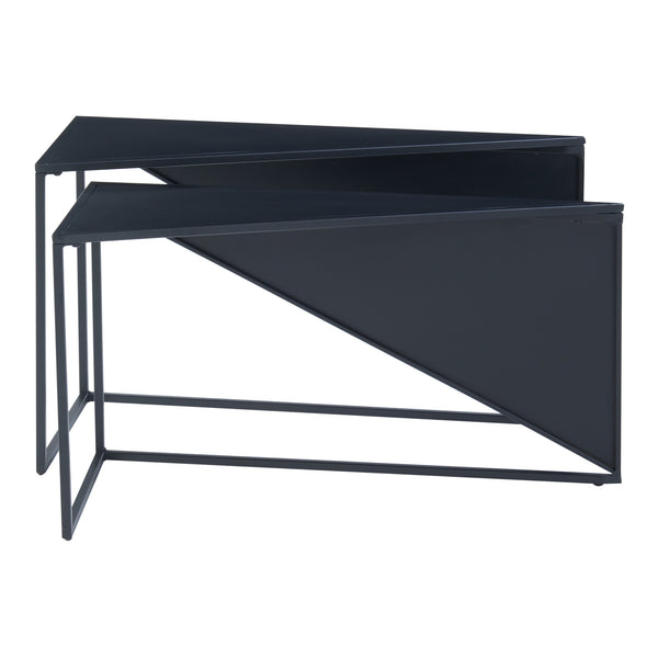 Mesa de comedor Kungsör juego de 2 metal negro [en.casa]