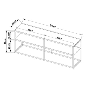 Mesa de televisión Solund 120x30x46cm Negro [en.casa]