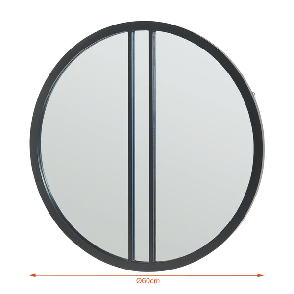 Espejo de pared Suomussalmi Ø60 cm Negro [en.casa]