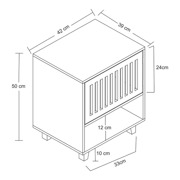 Mesita de noche Ypäjä 50x42x39cm Bambú [en.casa]