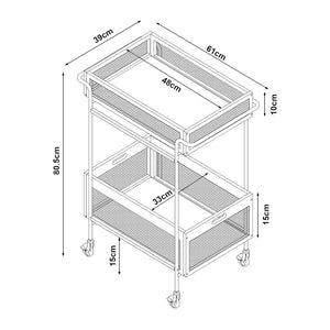 Carrito de servicio Tervola 81x61x39 cm aspecto ratán [en.casa]