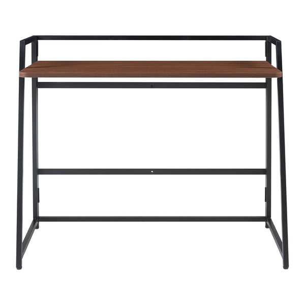 Escritorio plegable Ringerike 104,5x53x85,5cm Negro/Nogal [en.casa]