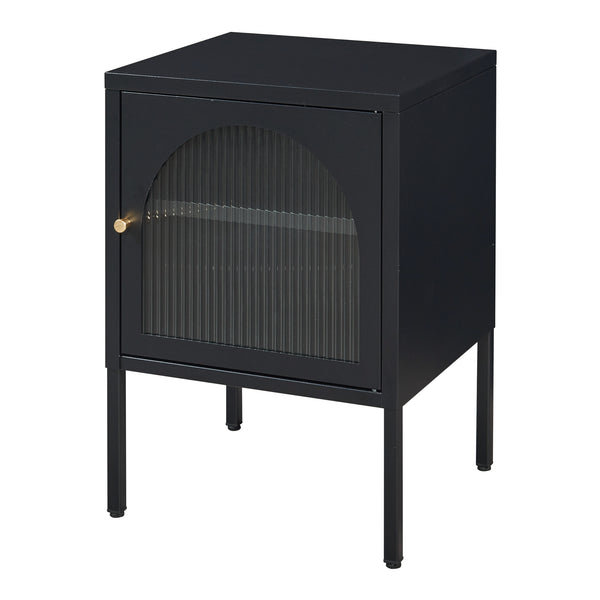 Mesita de noche Karlskrona 60x42,5x40 cm Negro, mate [en.casa]