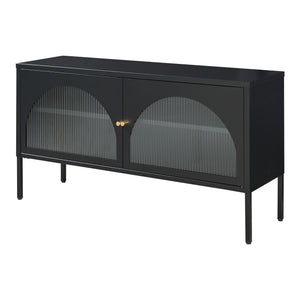 Mueble de televisión Karlskrona 115x35x64 cm Negro, mate [en.casa]