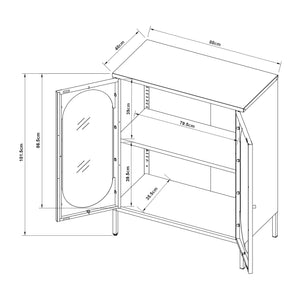 Aparador Karlskrona 102x80x40 cm Negro, mate [en.casa]