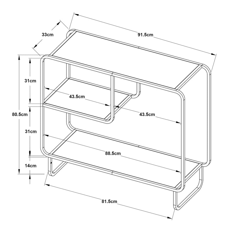 Esquema acotado Mesa consola Færder Metal [en.casa]