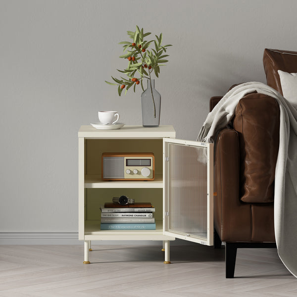 Armario auxiliar Lindau 56x40x40 cm crema blanca [en.casa]