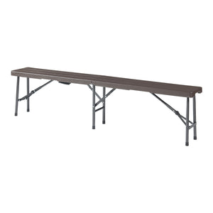 Conjunto de banco plegable Lillestrøm de 2 piezas, aspecto madera, marrón oscuro [en.casa]