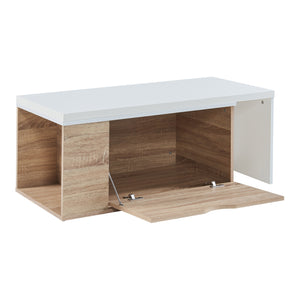 Mesa auxiliar Österåker 100x47,5x40 cm aspecto madera/blanco [en.casa]