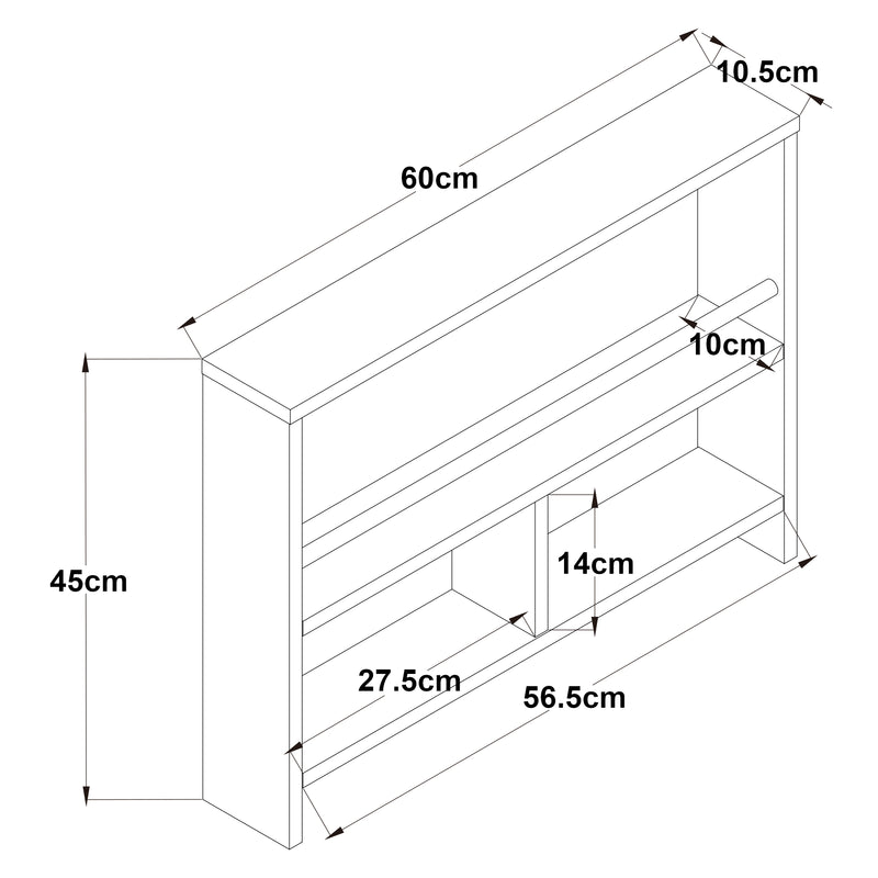 Esquema acotado Estante de pared Piteå 60x10,5x45cm Blanco [en.casa]