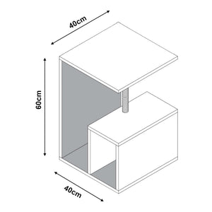 Mesa auxiliar con poste rascador Masfjorden Blanco [en.casa]