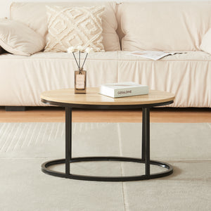 Mesa de comedor Países Bajos juego de 2 negro/roble [en.casa]