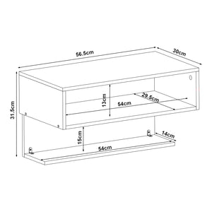 Estantería de pared Gauldal 57x30x32 cm Negro [en.casa]