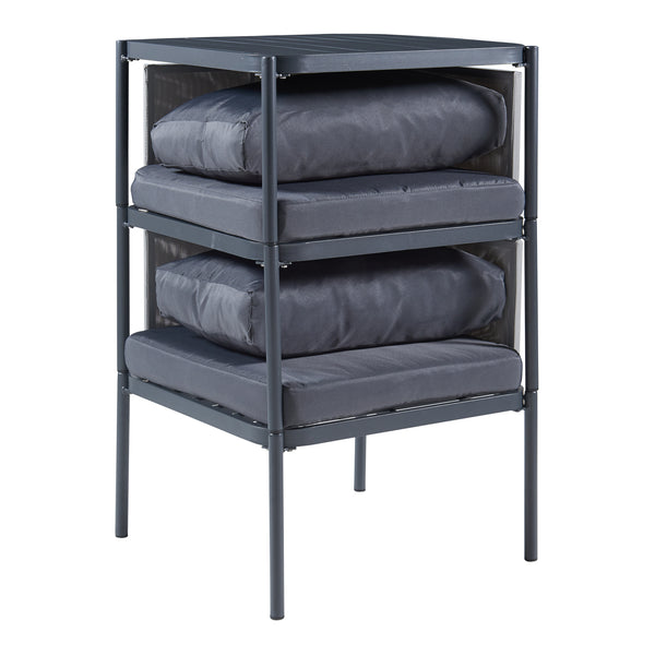 Conjunto de muebles de jardín Accettura 3 piezas Aluminio Gris [casa.pro]