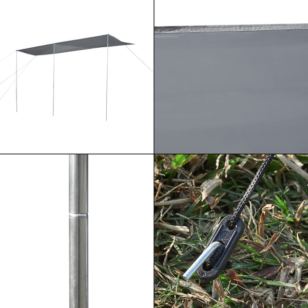 Toldo para caravana Beuningen 400x240x235 cm Gris [pro.tec]