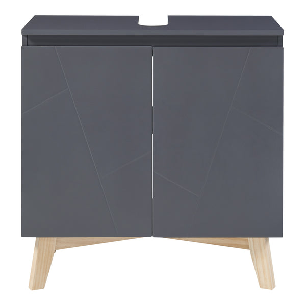 Mueble bajo lavabo Overath 60x60x30cm Gris [en.casa]