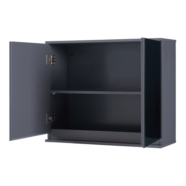 Armario con espejo Overath 60x20x50 cm Gris [en.casa]