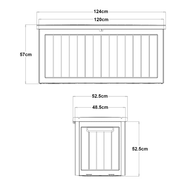 Caja de almacenamiento Filetto 124x52,5x57 cm Beige [casa.pro]