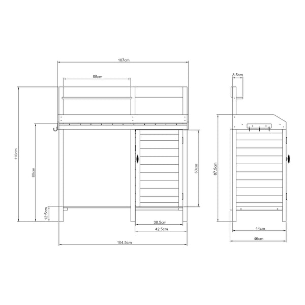 Mesa de cultivo Alessano madera de abeto [casa.pro]