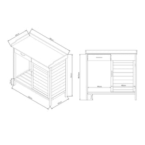 Mesa de cultivo Aliano madera de abeto gris [casa.pro]